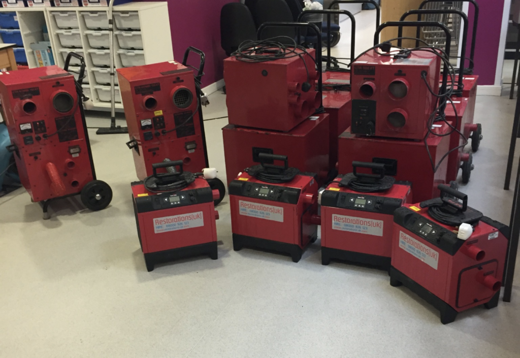 Restorations UK commercial flood restoration equipment